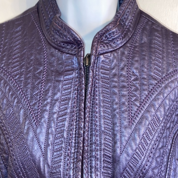 Peter Nygard Purple Size 10 Leather Jacket EUC - Picture 2 of 9